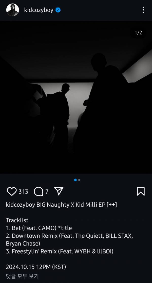 Screenshot_20241013_181051_Instagram.jpg : Kid Milli X Big Naughty [++] 10월 15일 발매