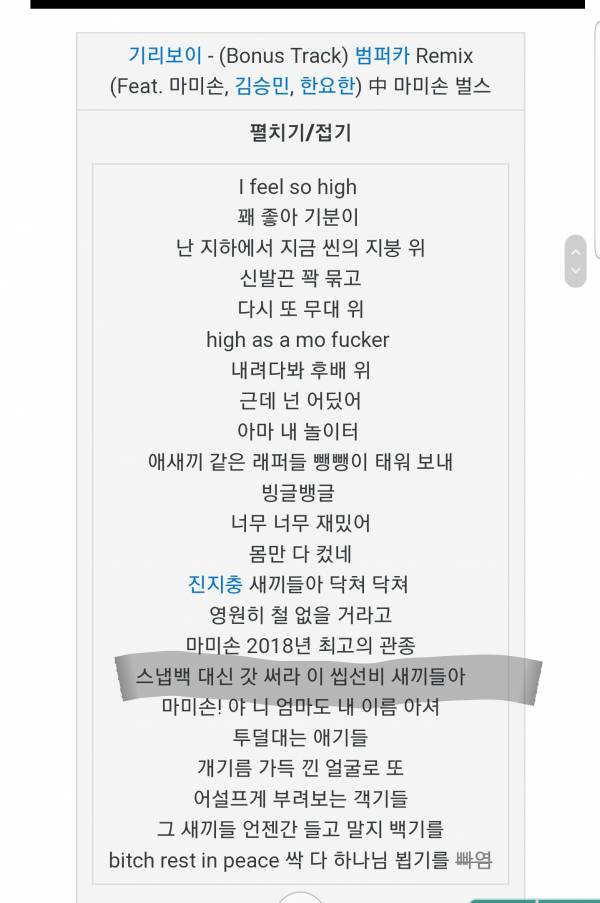 Screenshot_20190713-151815_Samsung Internet.jpg : 올티를 향한 마미손의 샤라웃이 있었네요.