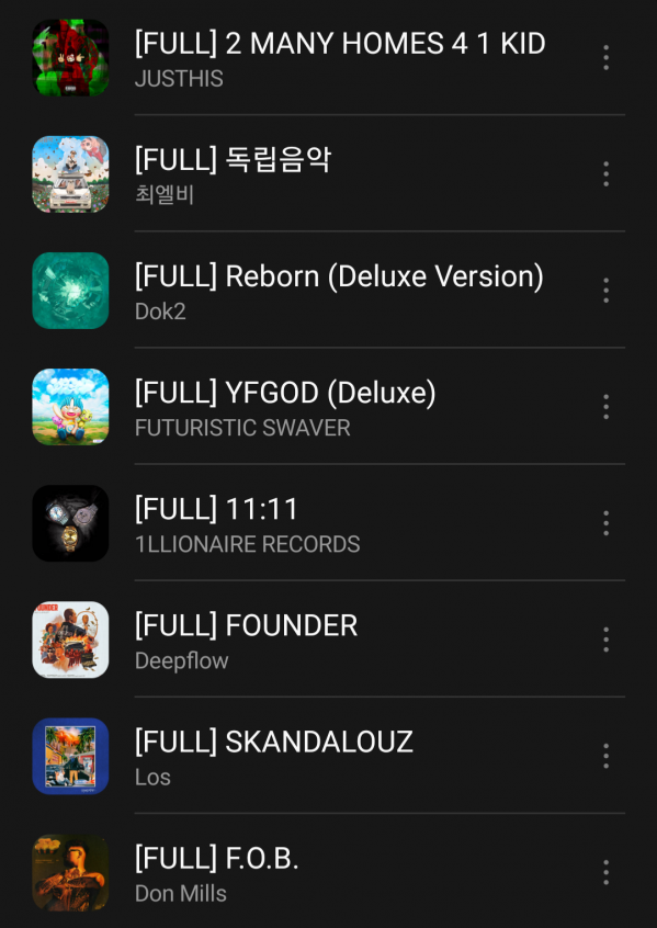 Screenshot_20211111-202717_Samsung Music.png : 플레이리스트에 추가한 30개 앨범공유합니다,,