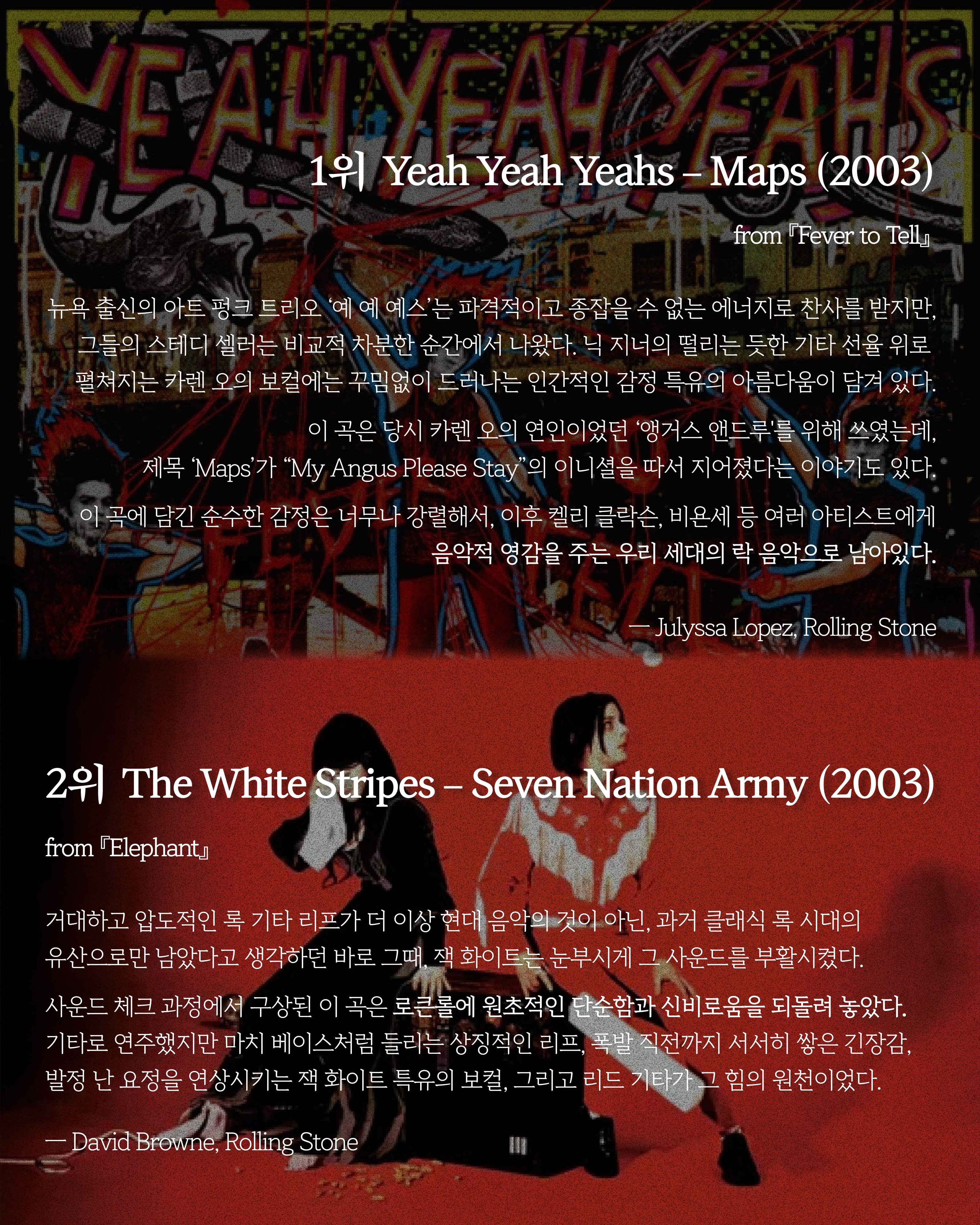 #CommonTaste 롤링스톤이 선정한 21세기 최고의 록 음악 TOP 200 🎸미국의 음악 전문지 롤링스톤(@rollingstone)이 지난 27일, 〈21세기 최고의 (5).jpg