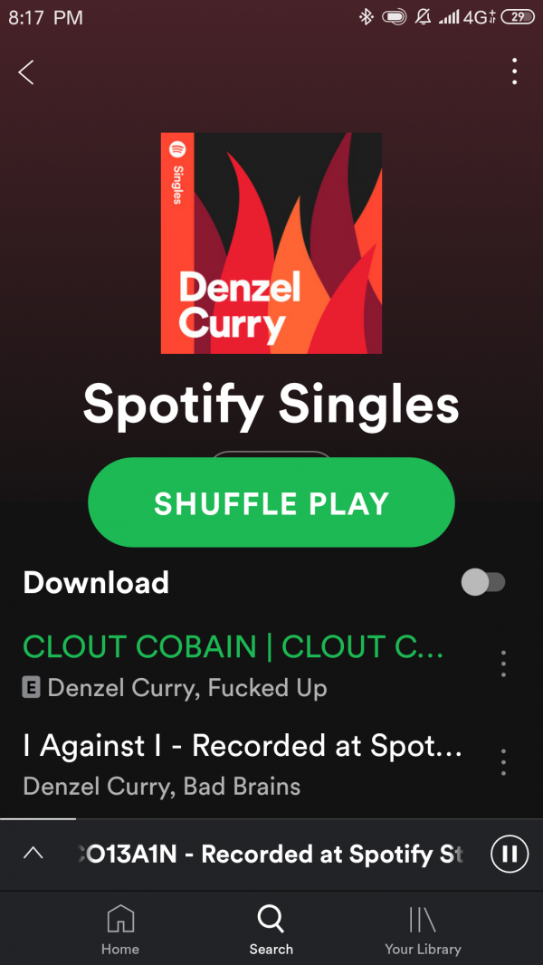 Screenshot_2019-08-12-20-17-10-648_com.spotify.music.png : 덴젤 커리 Spotify Single 나왔어요!~!